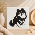 Silhouet van een schattige hond voor muurdecoratie.