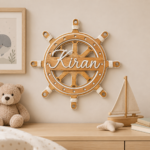 Gepersonaliseerd Houten Stuurwiel met Naam - 38cm
