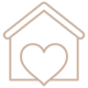 Decoratief huis met hart, geschikt voor woondecoratie of kinderkamers.