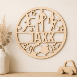 Voetbal muurdecoratie met naam.